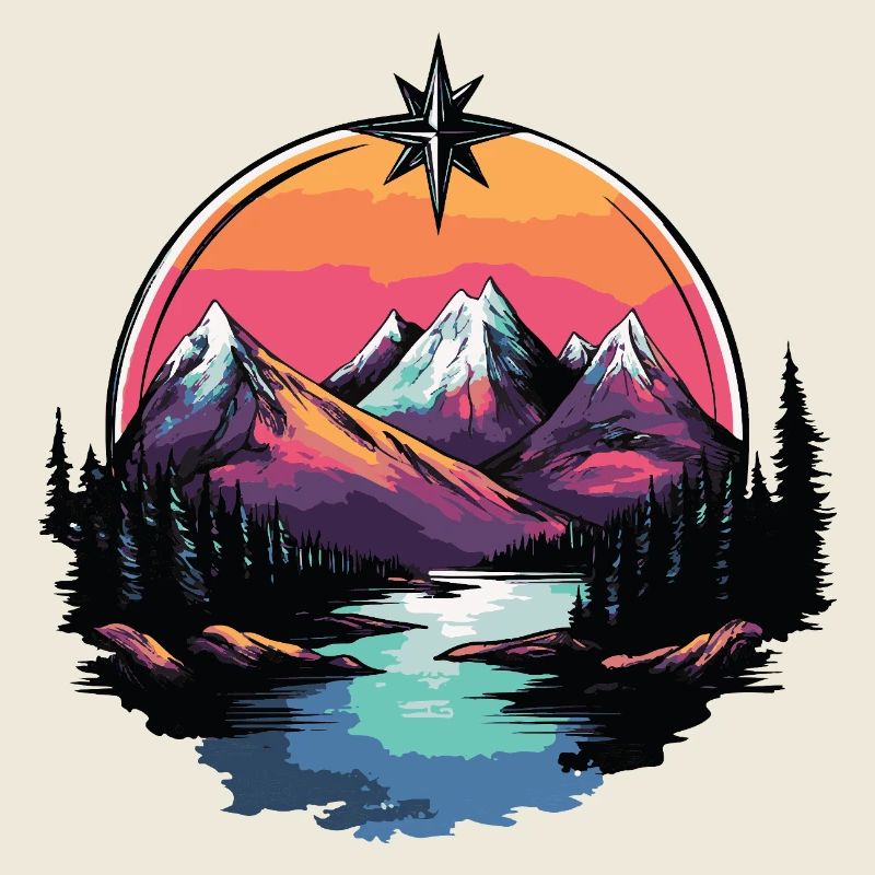 Mountains Nature Landscape Compass