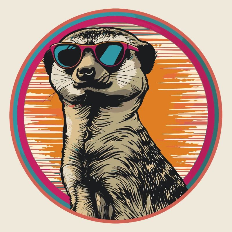 Erdmännchen mit Retro-Sonnenbrille