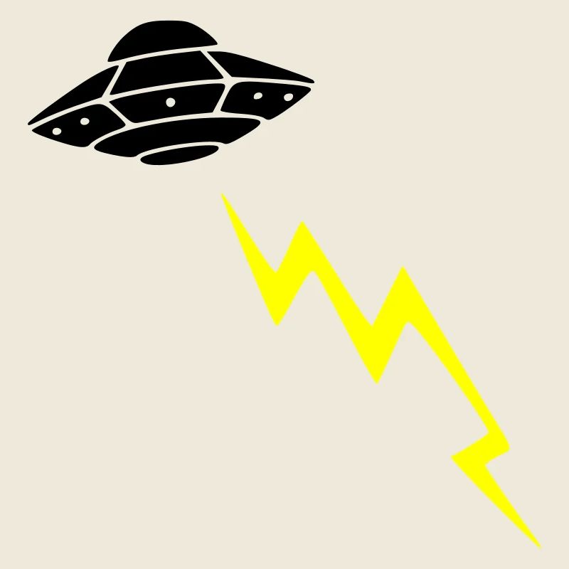 UFO Invasion Lightning Attack Alien Vector