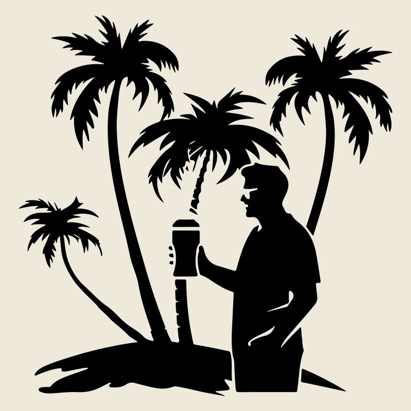 Silhouette de la visite des palmiers de vacances