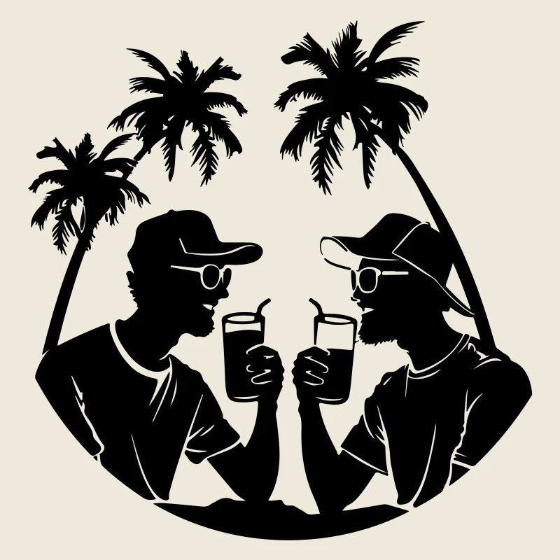 Palm Trees Party Holiday Silhouette