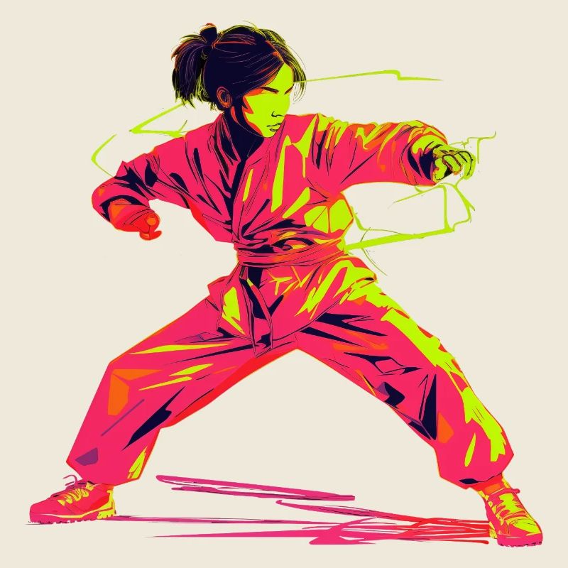 Karate Mädchen Retrowave