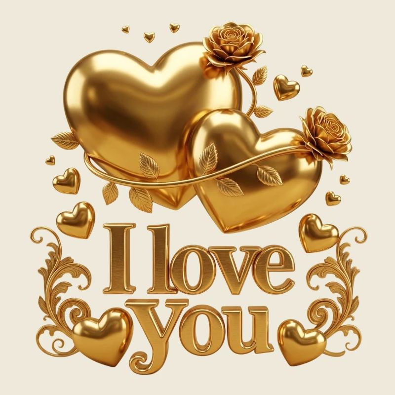 "Liebe" Goldenes Herz – elegantes Design