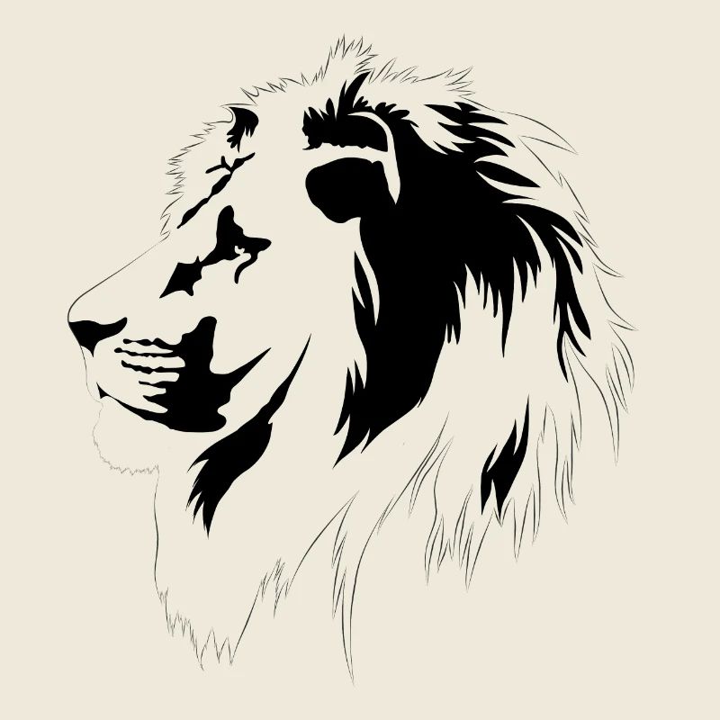 Portrait de lion (noir)