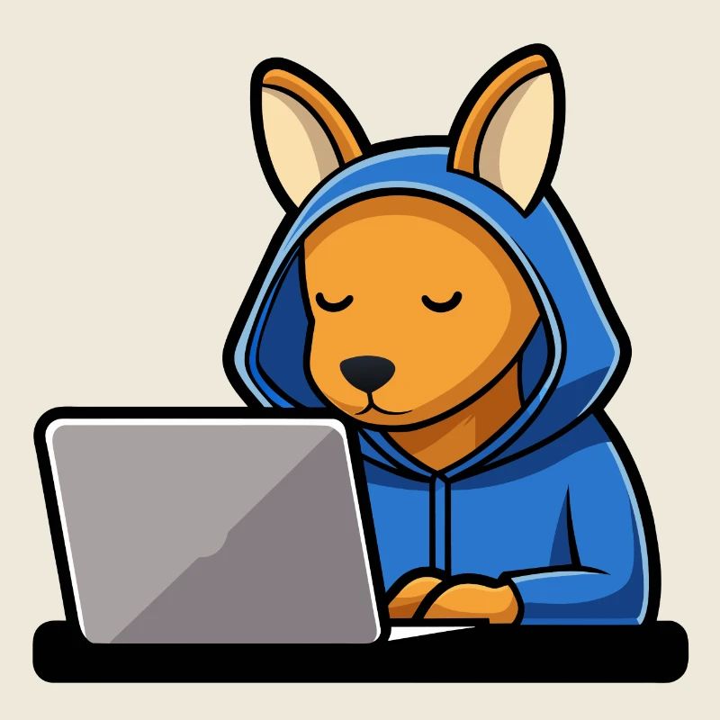 Mignon hacker kangourou en sweat à capuche devant PC