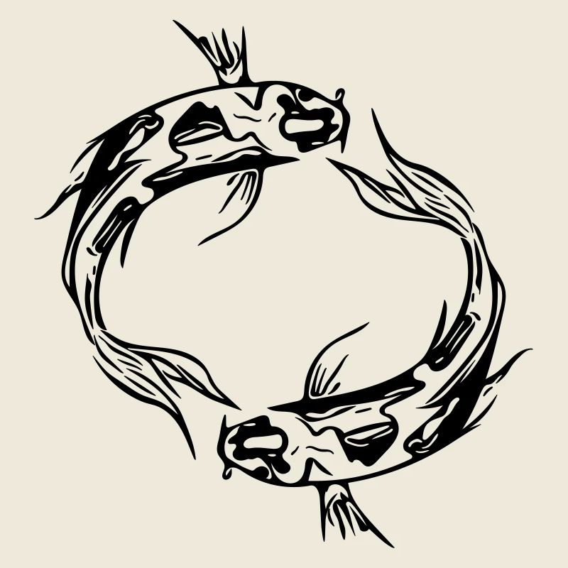 Two Vector Koi Carp Fish