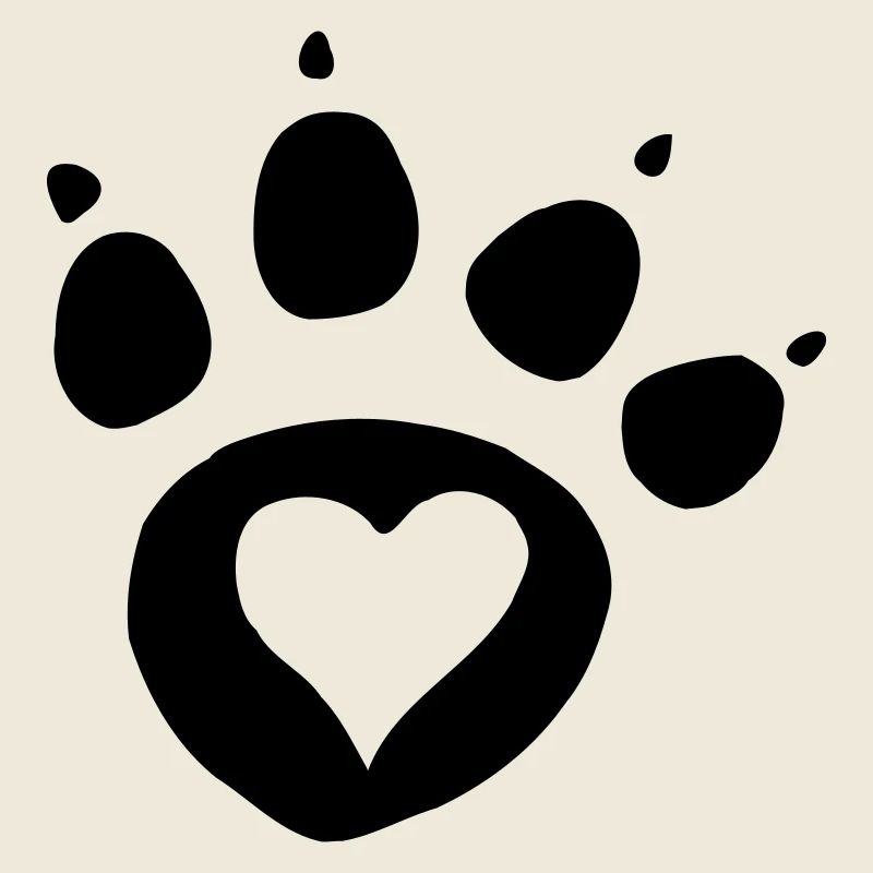 Empreinte de patte de chien patte avec cœur j’adore chien chat