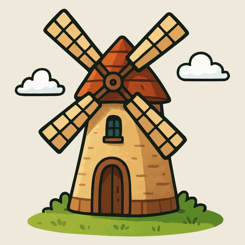 Märchenhafte Windmühle