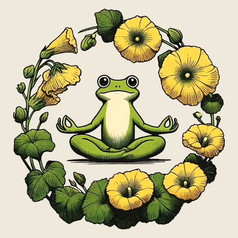 Peaceful Frog Meditation Circle