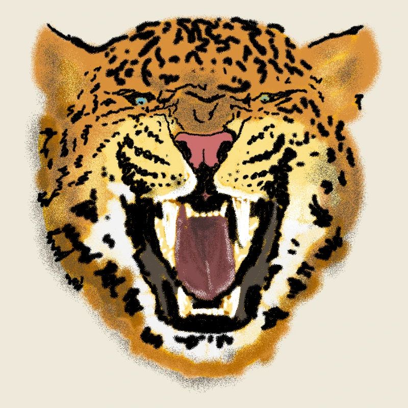 Leopard Face Roaring Art Design