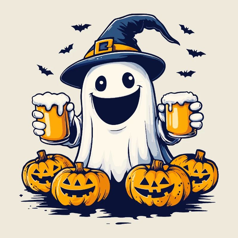 Halloween Geist Gespenst Bier Alkohol Lustig
