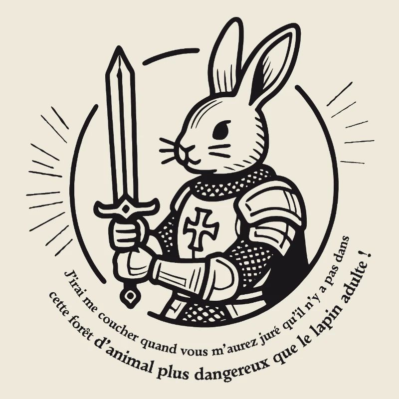 Lapin Chevalier Épée et Armure
