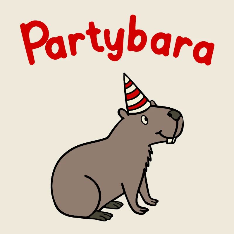 Partybara – the cheerful capybara with a party hat