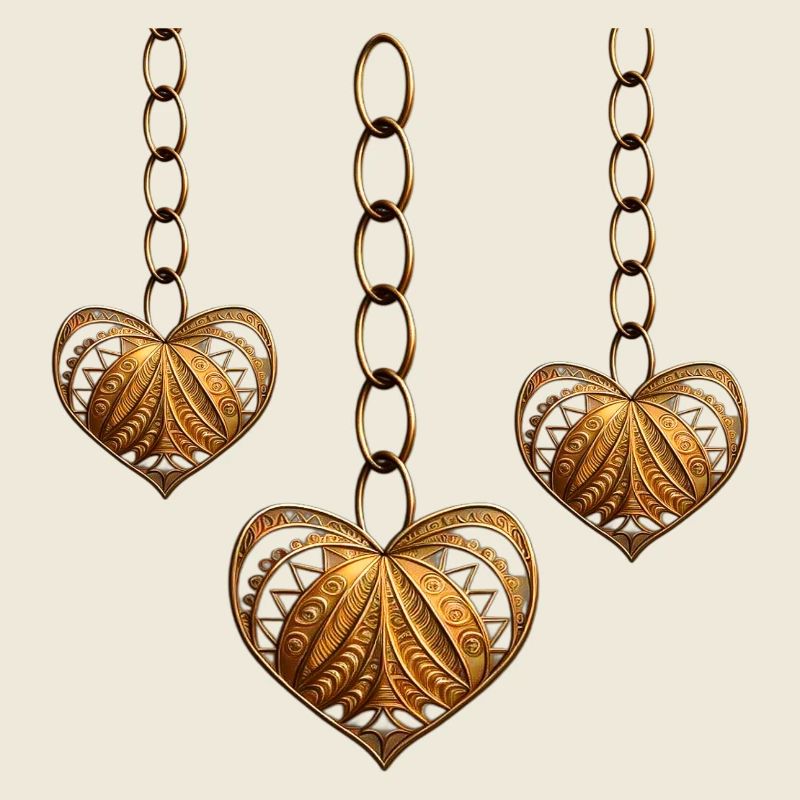 Goldene Herzen in einer Kette