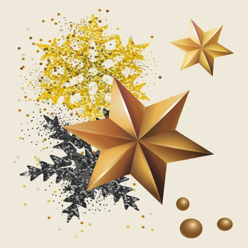 Étoiles dorées pour Noël