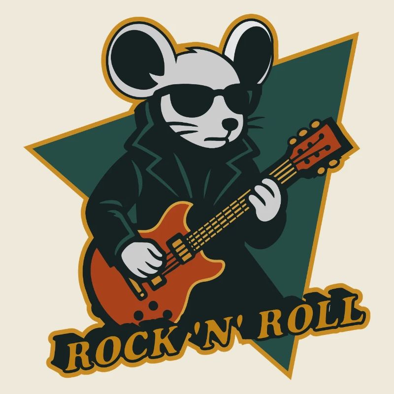 Maus mit Gitarre Cooles Cartoon