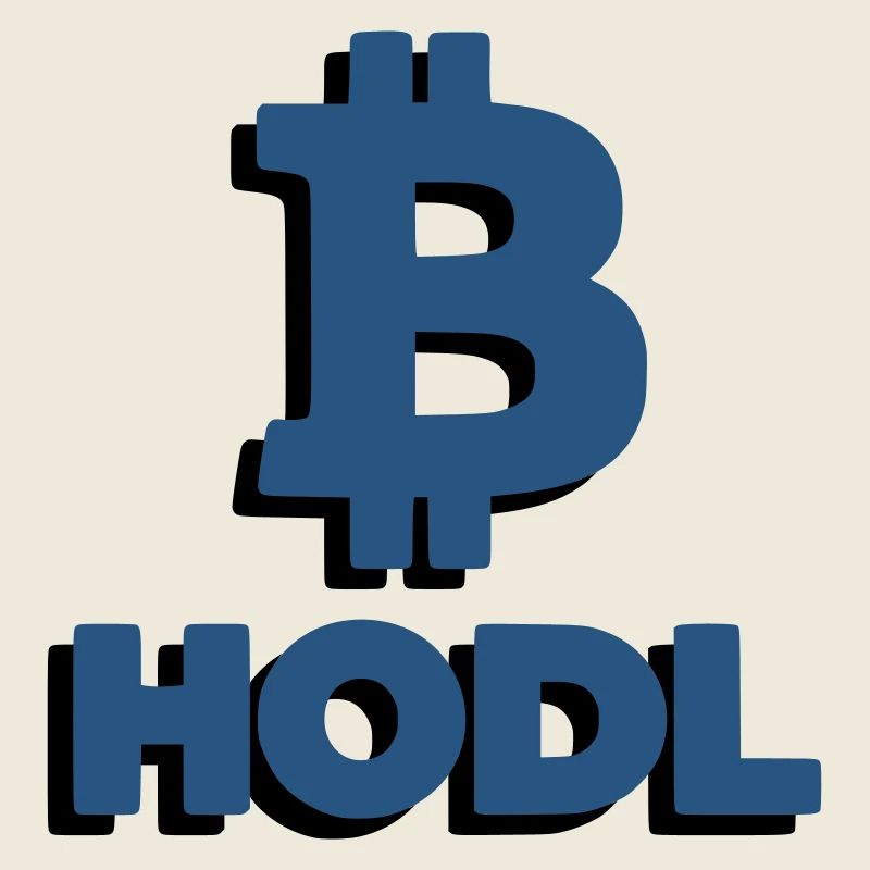 Bitcoin HODL Logo Schriftzug Krypto