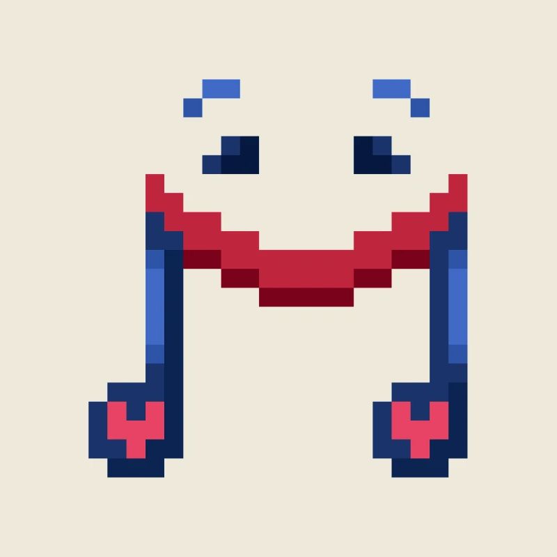 Smiling Musical Note Pixel Art