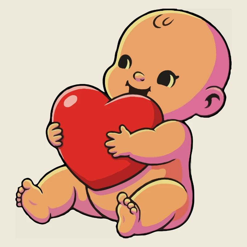 Petit câlin de cœur de bébé