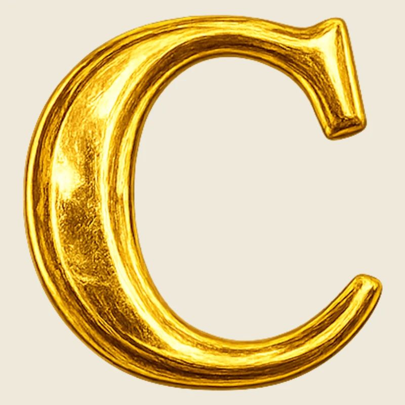 Design du monogramme en C doré