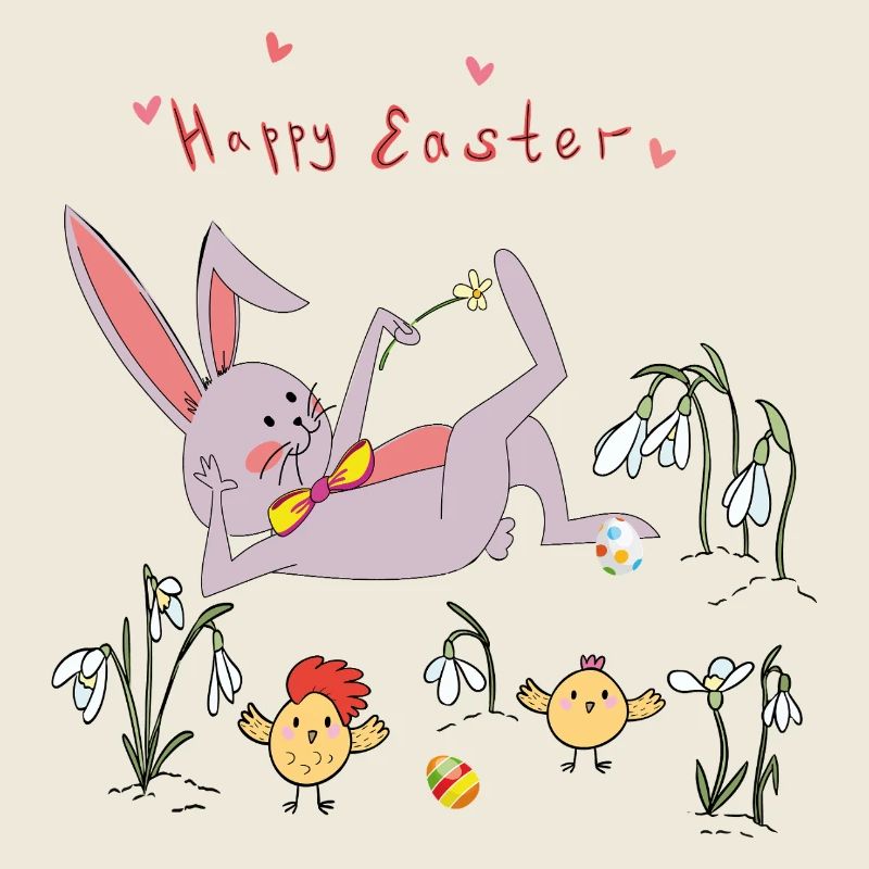 Easter bunny with chicks