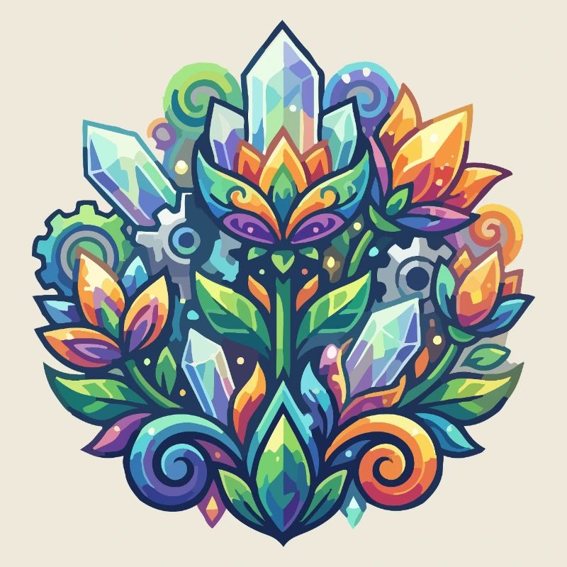 Luminous Crystal Lotus Flower Crystals Pattern