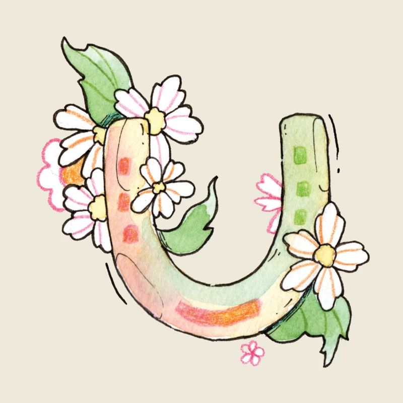 Lucky Charm Horseshoe with Flowers