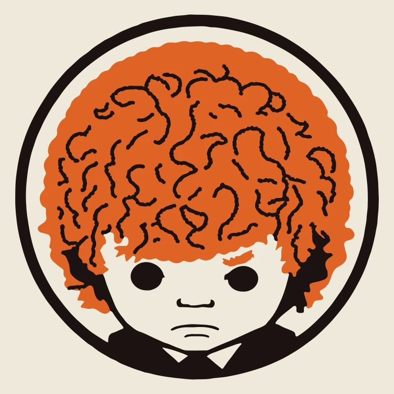 La tête bouclée réfléchie