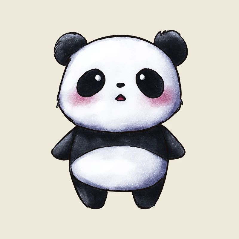 Süßes Baby Panda im Chibi-Stil