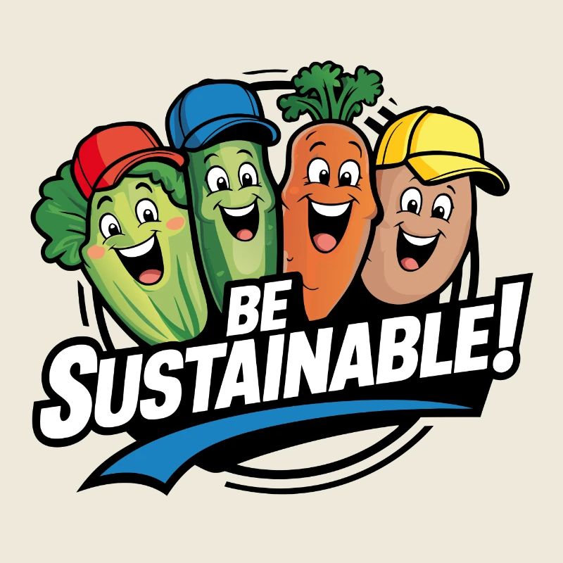 Sustainability Funny vegetables are happy for veggies