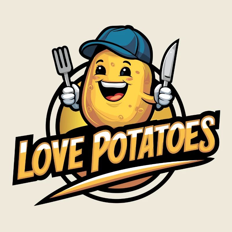 Drôle de pomme de terre avec casquette de baseball Végétalien Végétarien