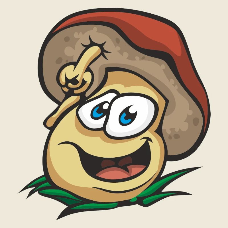Cool mushroom big-eyed forefinger watching grass