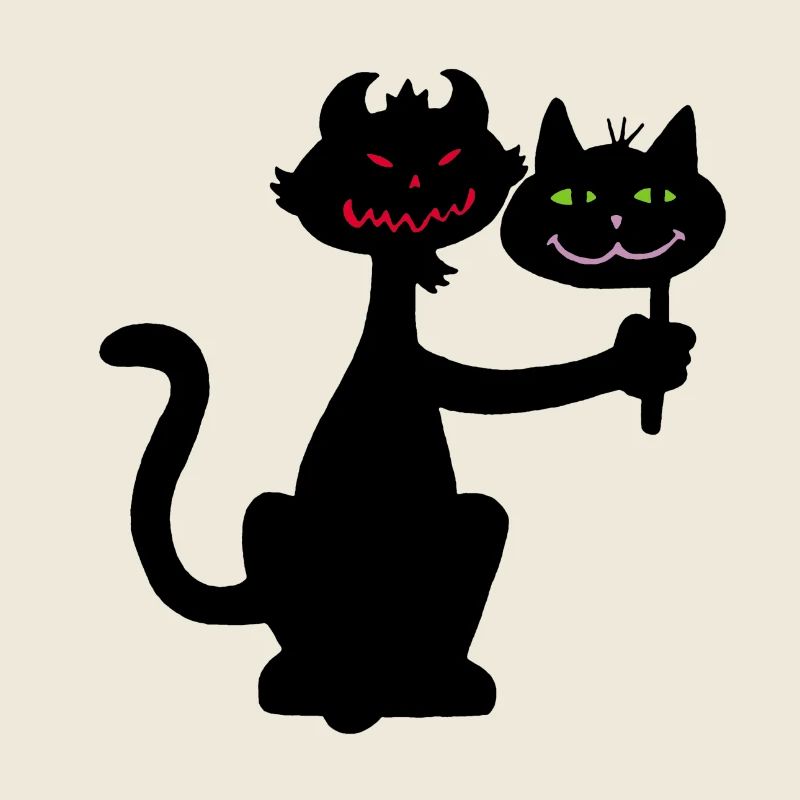 Schwarze Katze und Dämon