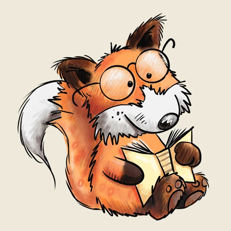 Sly Books Fox I Read I Comic Animals