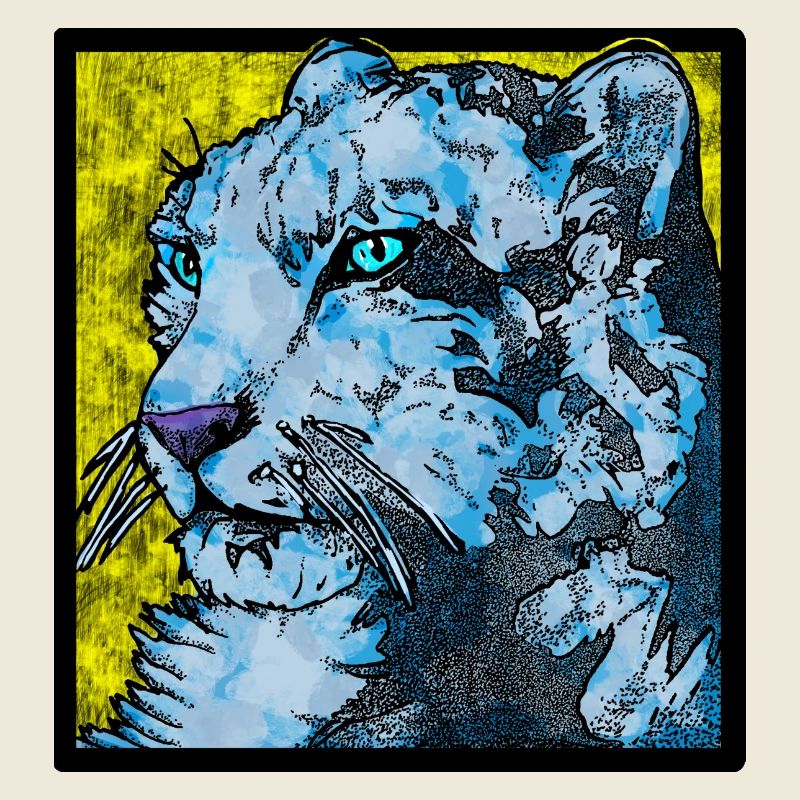 Schneeleopard nah (Bunt)