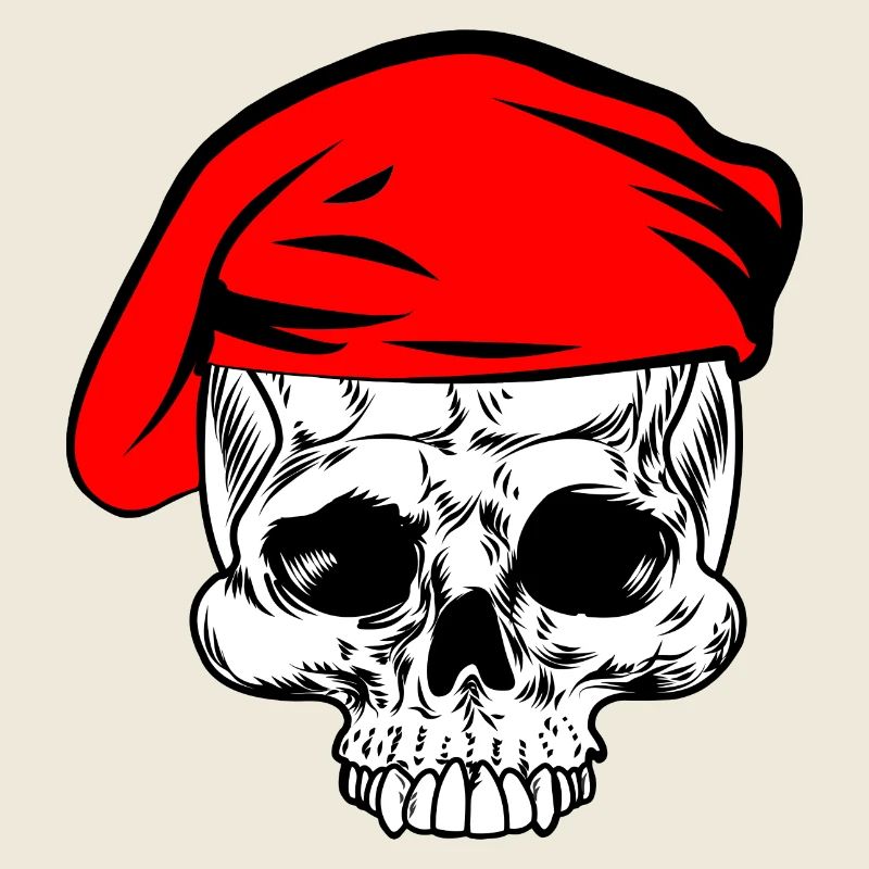 Skeleton red beret