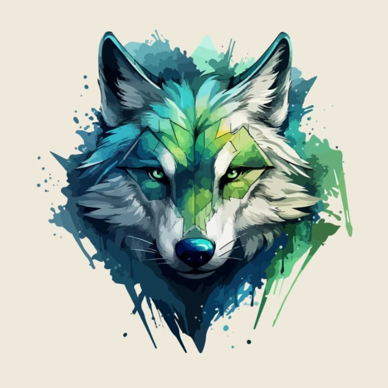 Blauer Wolf Graffiti