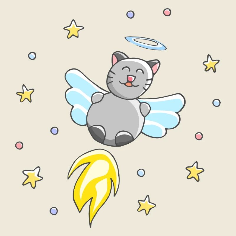 Ange - Motif mignon de chat