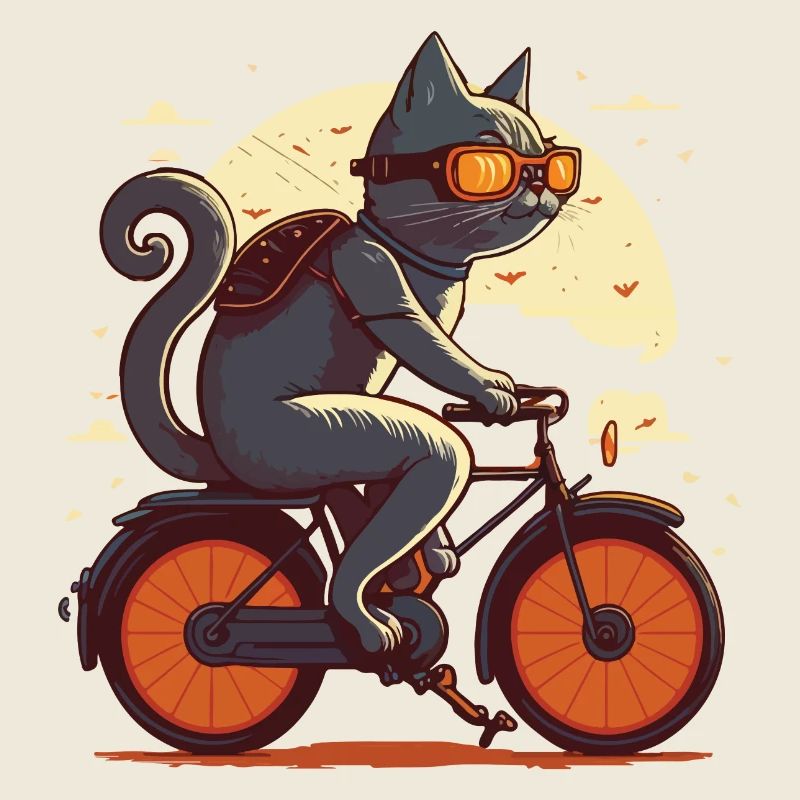 Cat On A Bike