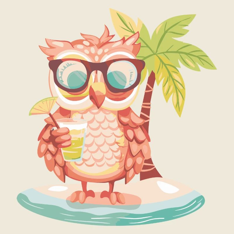 Eule Sommer Strand Urlaub