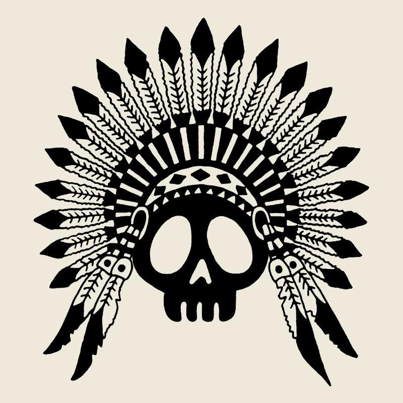 Crâne de chef indien noir