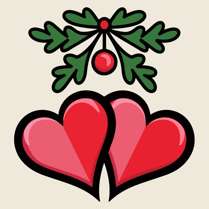 Coeurs de gui romantiques