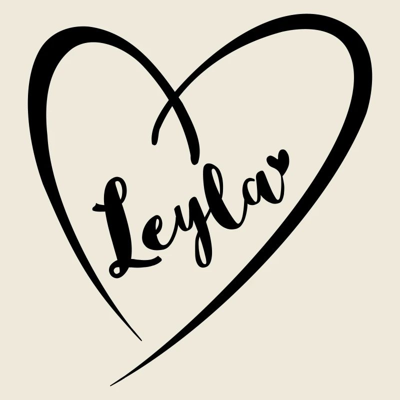 Leyla surname first name in heart frame