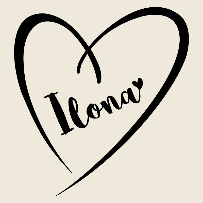 Ilona surname first name in heart frame