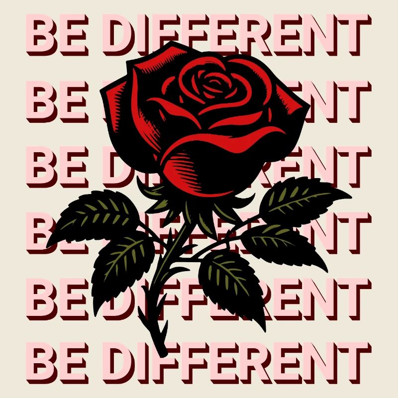 BE DIFFERENT – Red Rose Self-Love Positivity