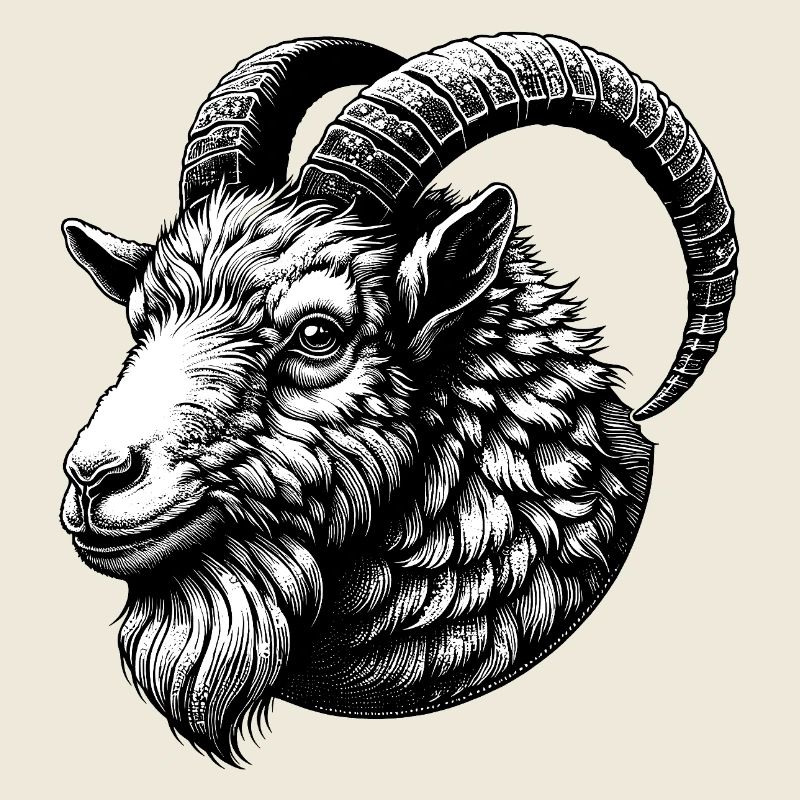 Mystischer Widder Ziegenbock Illustration