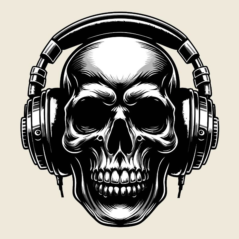 Skull mit Kopfhörern Blickfang Design