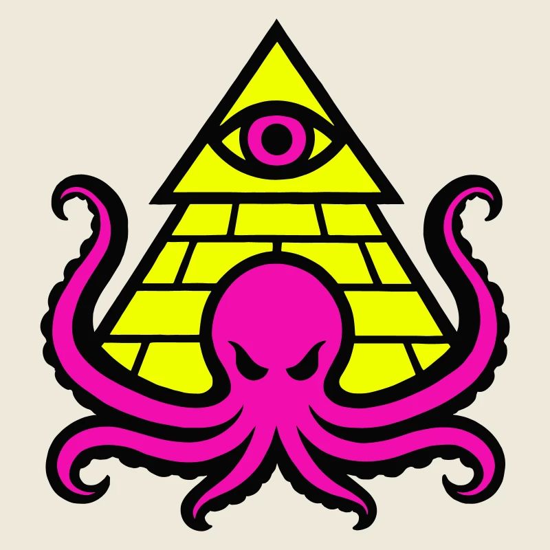Pyramide avec pieuvre et œil occultes