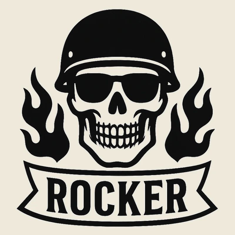 Flammes Crâne Rocker