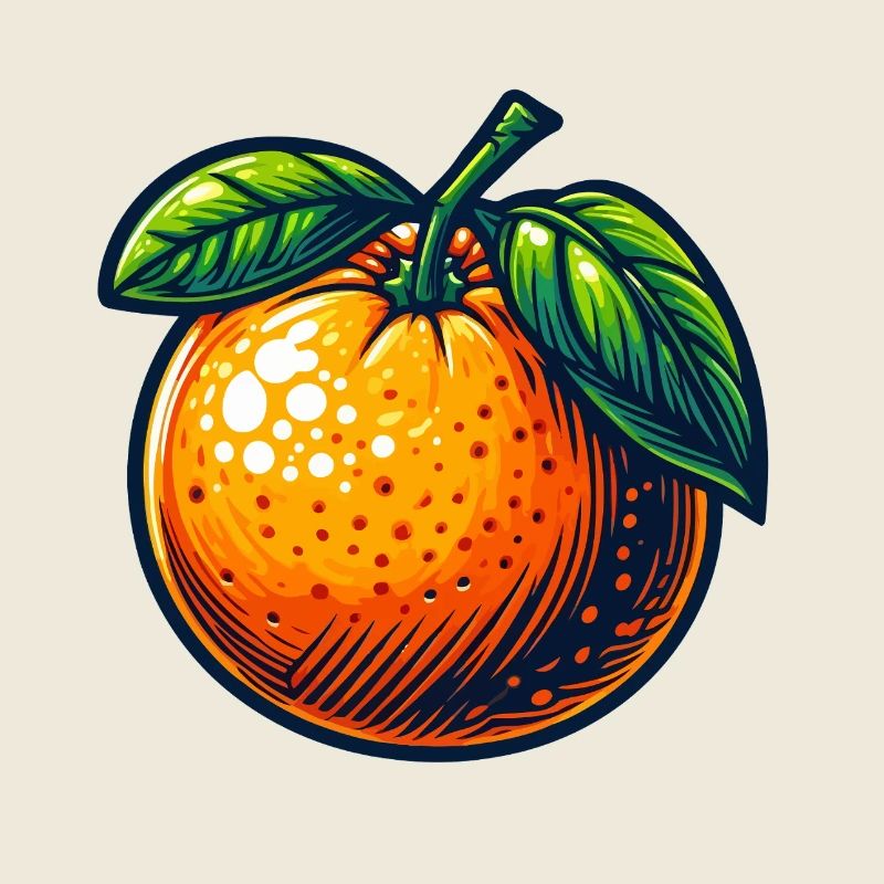 Retro Orange mit hellen Blättern